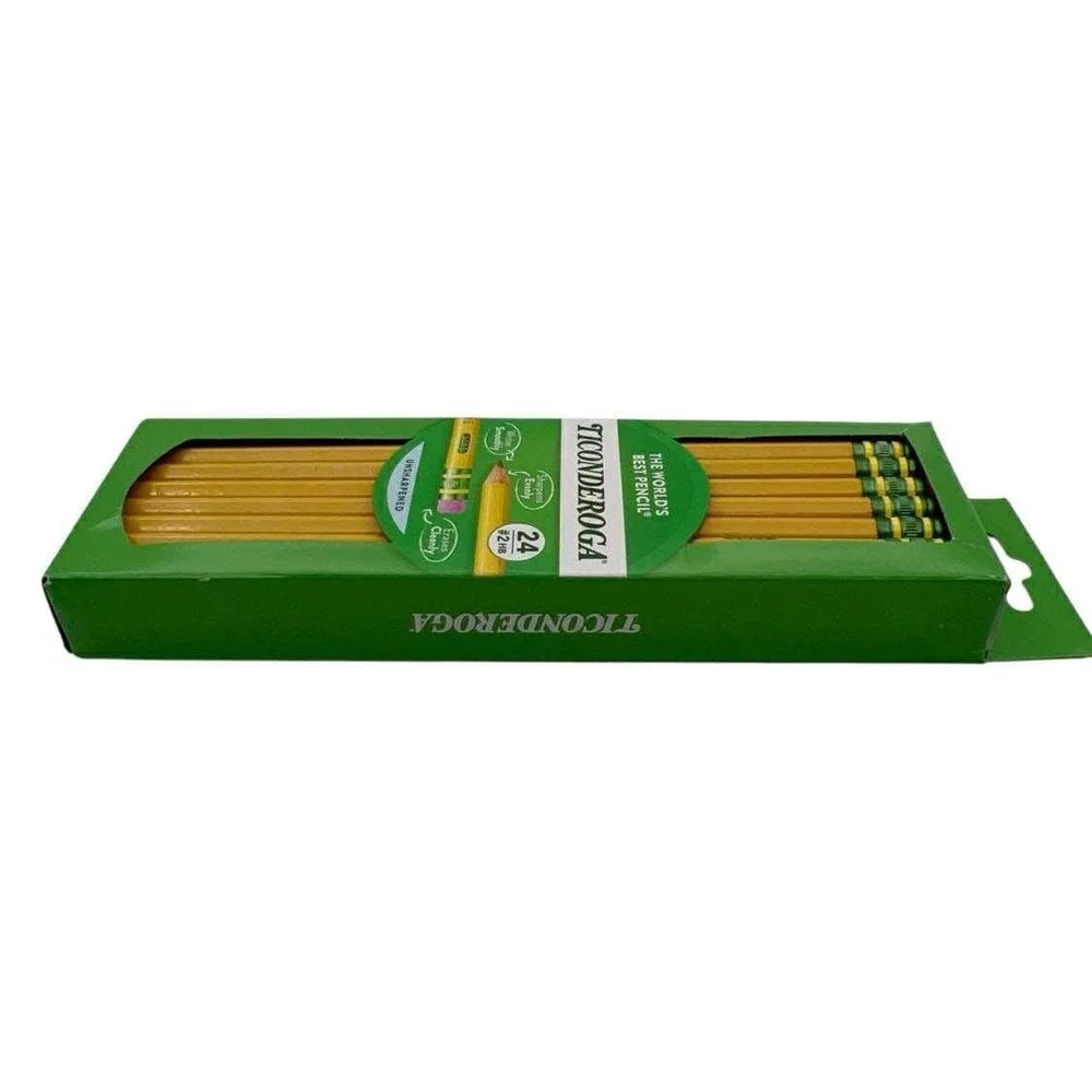 Ticonderoga 24 Count‎ Pencils #2 HB Unsharpened The World's Best Pencil